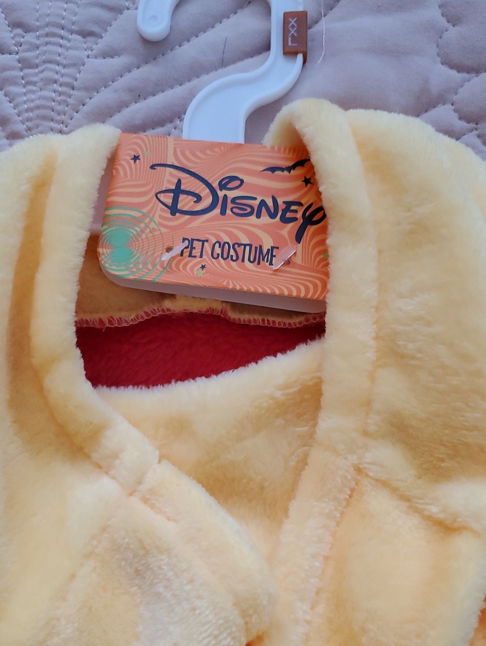 Disney Plush Pet Hooded Costume in Yellow with Red Lining